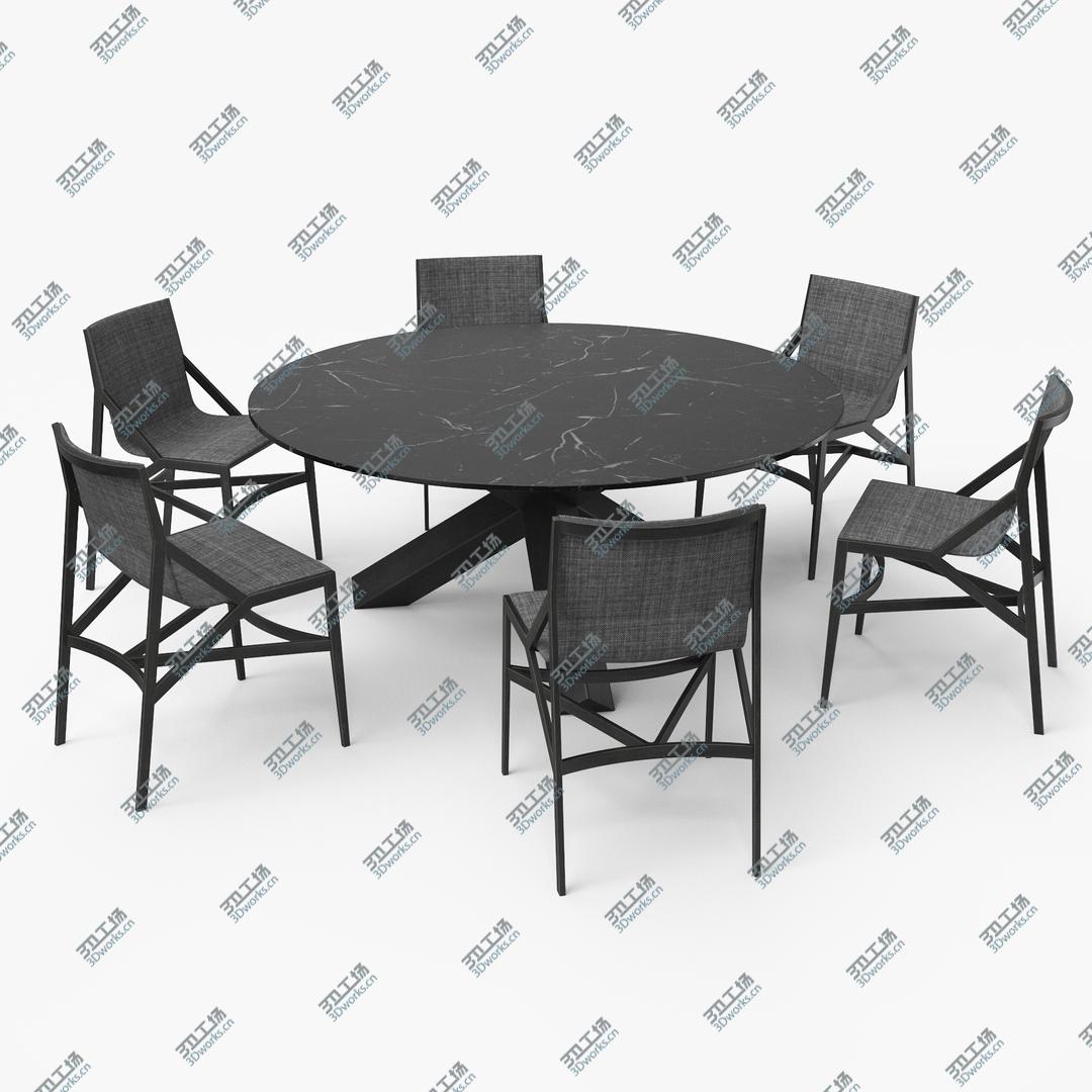images/goods_img/2021040233/Cassina DiningT able Chair Set Black Marble Suit 3D model/1.jpg